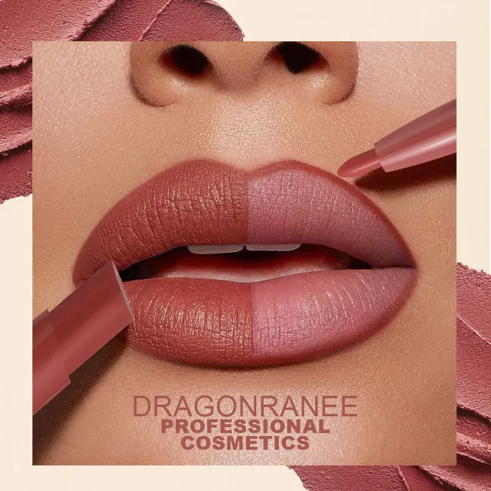 2 In 1 Double Ended Lipstick Liner Set Matte Velvet Finish Long Lasting Waterproof Nude Red Lip Makeup For Women Cosmetics