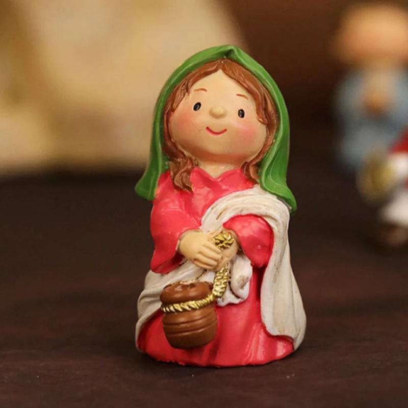 Christmas Resurrection Ornament Set with Detailed Figurines and LED Light