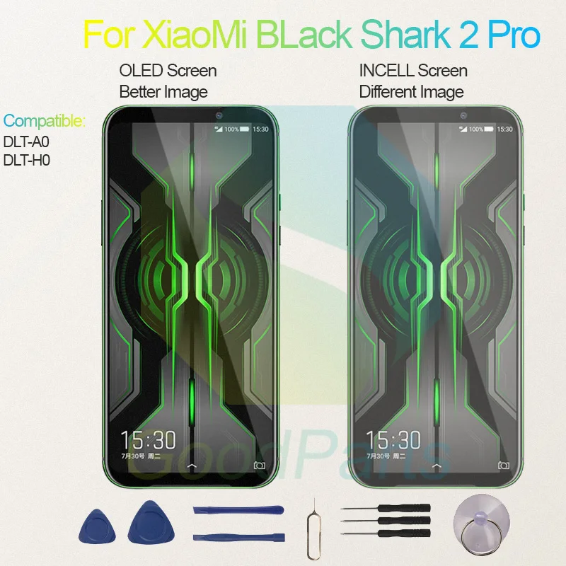 Test Before Ship For XiaoMi Black Shark 2 Pro Display Touch Screen Digitizer Panel Assembly Lcd Screen DLT-A0/H0 Black Shark 2 P