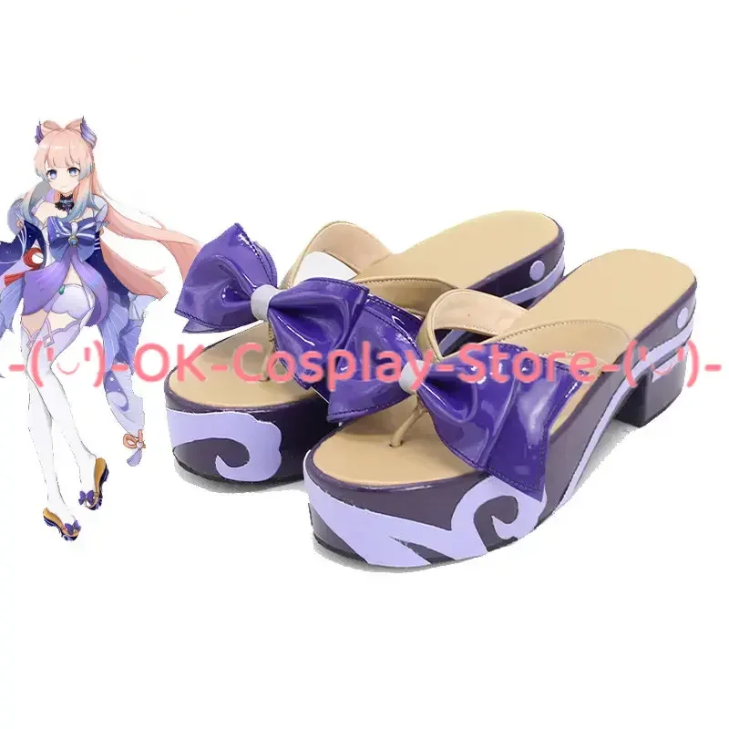 

Sangonomiya Kokomi Cosplay Shoes with Cute Bowknots Game Genshin Impact Cosplay Prop Halloween Carnival Boots Custom Made