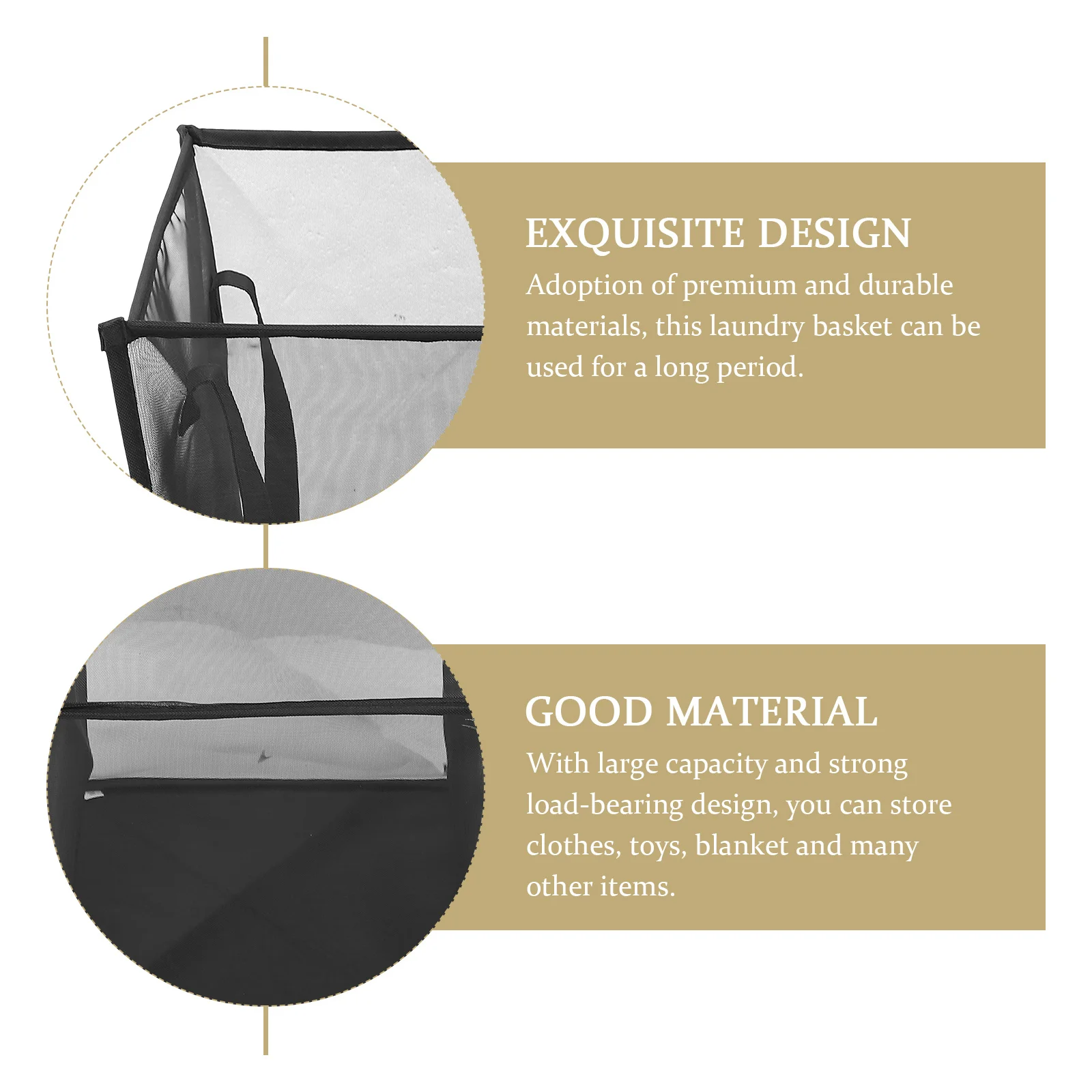 

Collapsible Laundry Hamper Breathable PP Polyester Large Capacity Strong Load Bearing Foldable Design for Bathroom