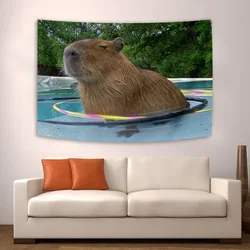 90x150cm Funny Capybara Decoration Background Wall Room Tapestry Room Flag