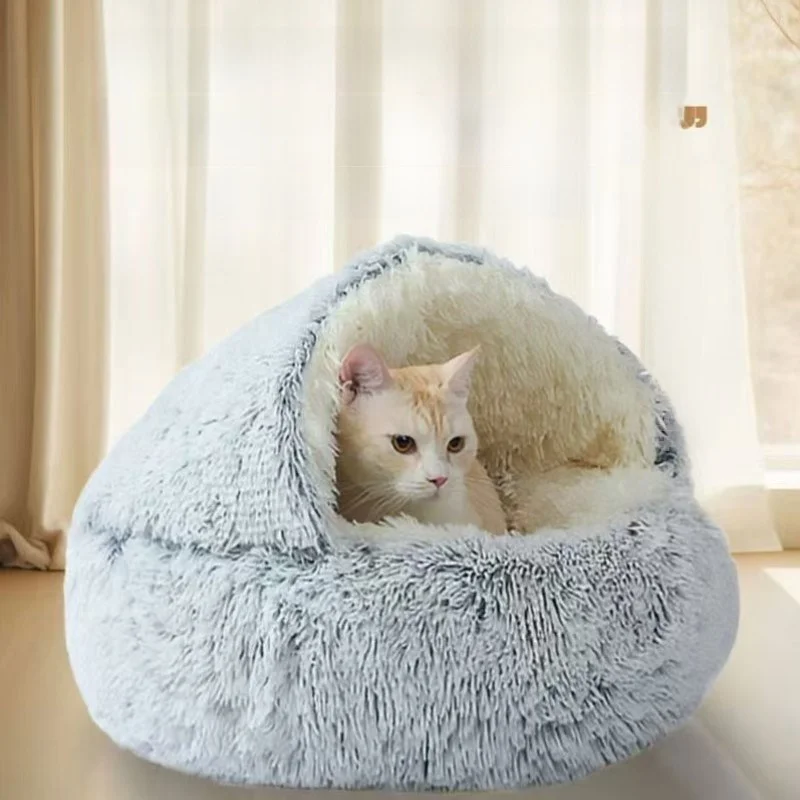 

Thiened Winter House Outdoor f-Closed Теплая кровать Plu для S elter Snug Haven Уютный уголок Feline Rest