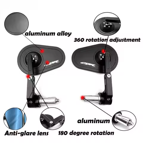 For Honda CBR650R CBR1000RR CB750 CB650R/F CB1000R CB500F CB500X CB600 Motorcycle CNC Aluminum Handlebar Bar end Mirrors