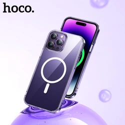 HOCO Magnectic Case for iPhone 15 Pro Max 15 Plus Case For Magnetic Wireless Charging Shockproof Protection TPU Case Back Cover