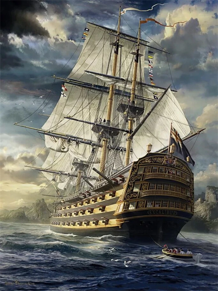 500/1000/1200/2000PCS Jigsaw Puzzles SailBoat Landscape Family Activity Games for Gameroom Bedroom Home Decor Gift