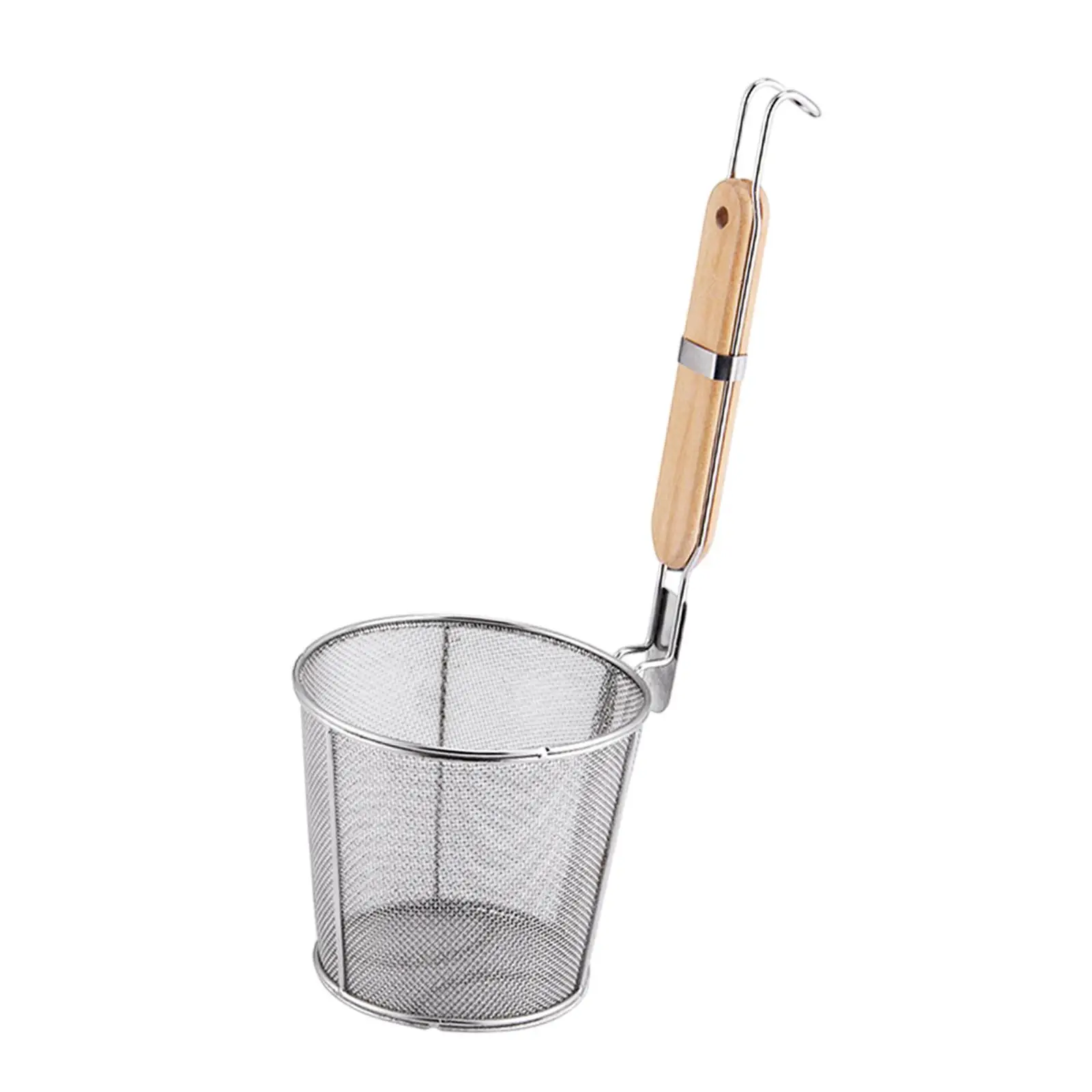 Portable Food Strainer, Stainless Steel Pasta Basket for Frying And Draining