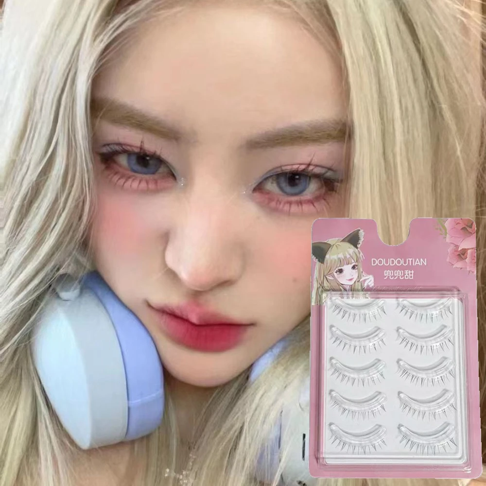 

Korean Idol Air Lower Eyelashes Full Strip Lashes Natural Manga Fairy Bottom Lashes Transparent Stems Eye Makeup for Beginners