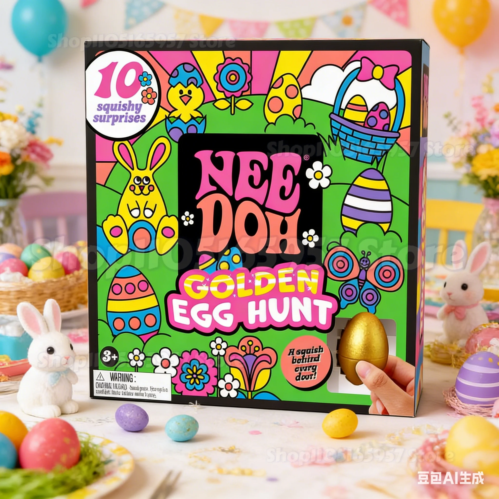 

2026 HOT Nee-doh Golden Egg Hunt Game Blind Box Easter Fidget With Squishy Surprise Stress Relief Squeeze For Kids Easter Party