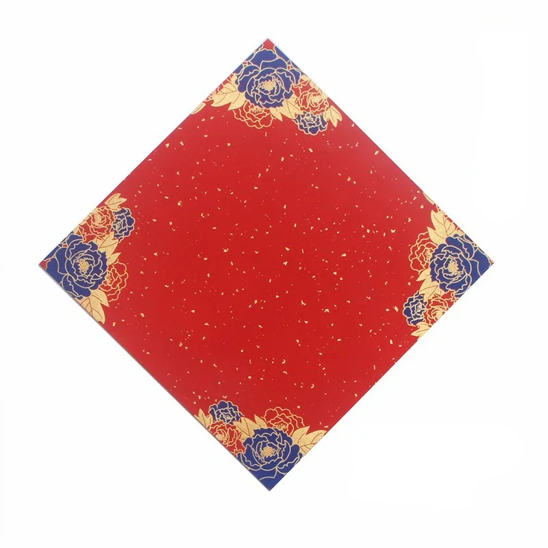 New Year Red Xuan Paper Chinese Spring Festival Red Rice Paper Square Wedding Good Luck Blessing Fu Character Blank Papier Write