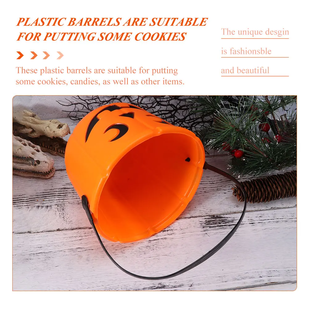 

Pumpkin Bucket Halloween Candy Buckets Holder Party Decorations for Sweets Container