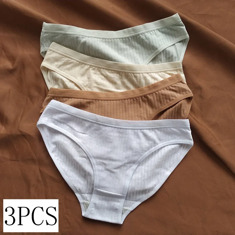 3Pcs Cotton Panties Women Briefs Sexy Female Underpants Solid Pantys Seamless Underwear M-XL Panties Soft Lingerie Intimates