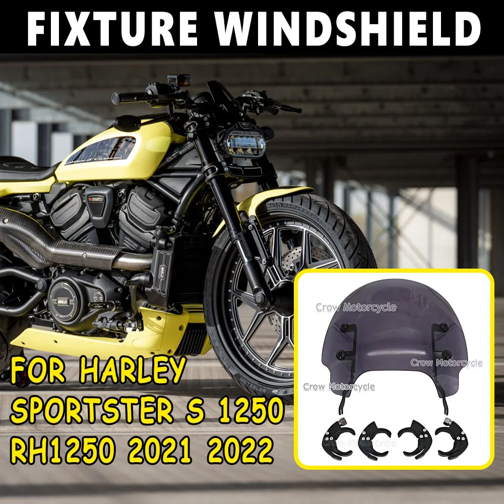 

For Sportster S 1250 Sportster 1250 S RH 1250 2021 2022 NEW Accessory Quick-Release Clamps Windshield Wind Deflector WindScreen