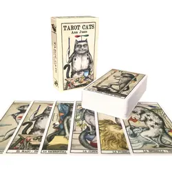 Hot sales Cats Tarot Oracle Card Fate Divination Prophecy Card Family Party Game Toy Tarot 78 Card Deck PDF Guide