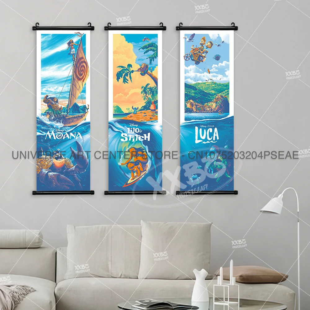 Disney Poster Toy Story Home Decor The Little Mermaid Hanging Painting Moana Wall Art The Incredibles Scrolls Picture Wallpaper