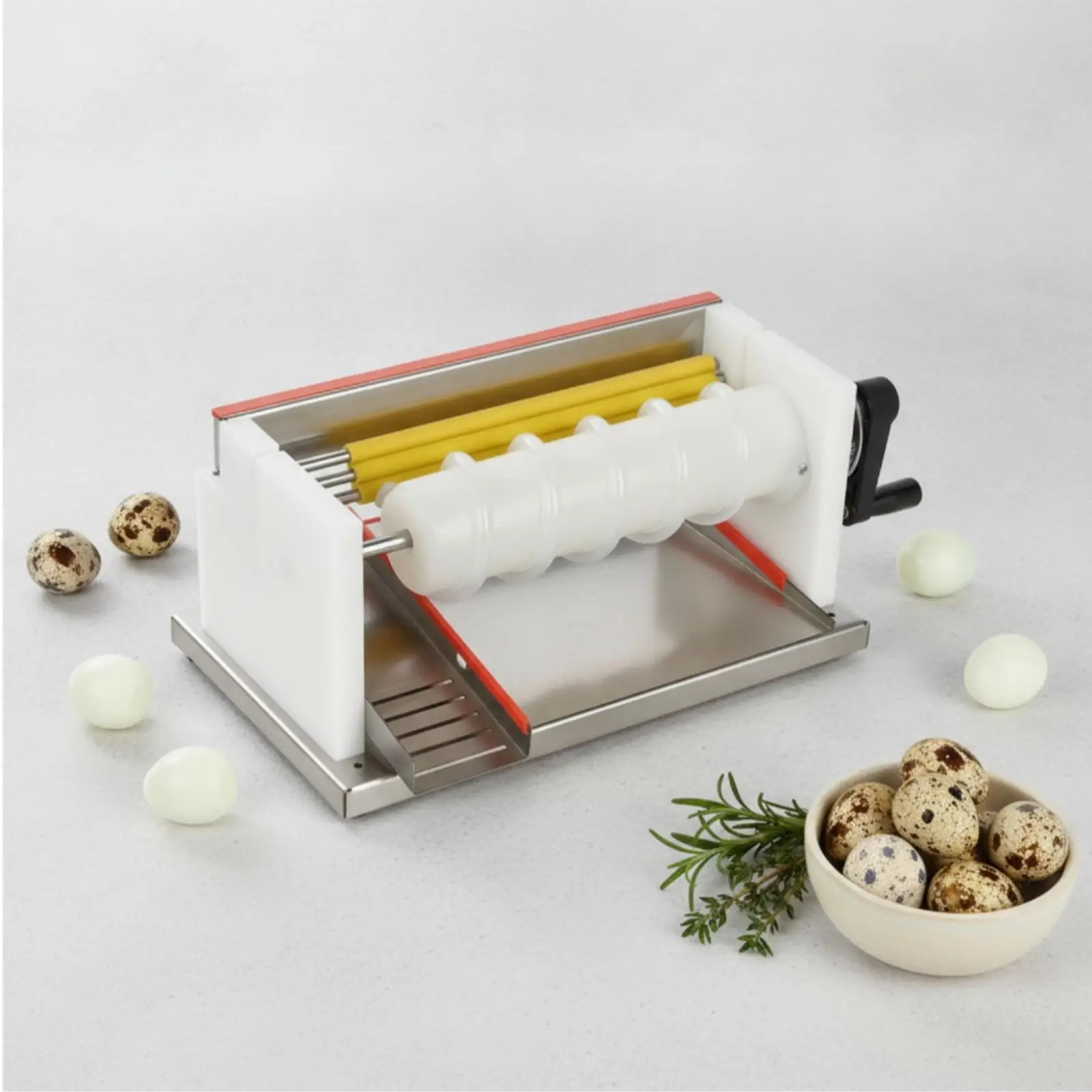 Pelador Manual de Huevos de Codorniz, Rodillo de Acero Inoxidable Resistente, Removedor de Cáscaras Vertical para Preparación de Comidas
