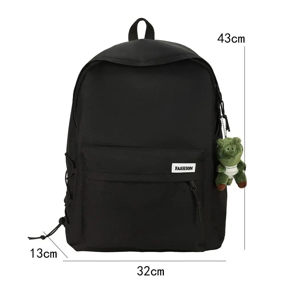 Grande capacidade Multi bolso mochila estudantil, bolsa casual coreana elegante, escola de moda monocromática