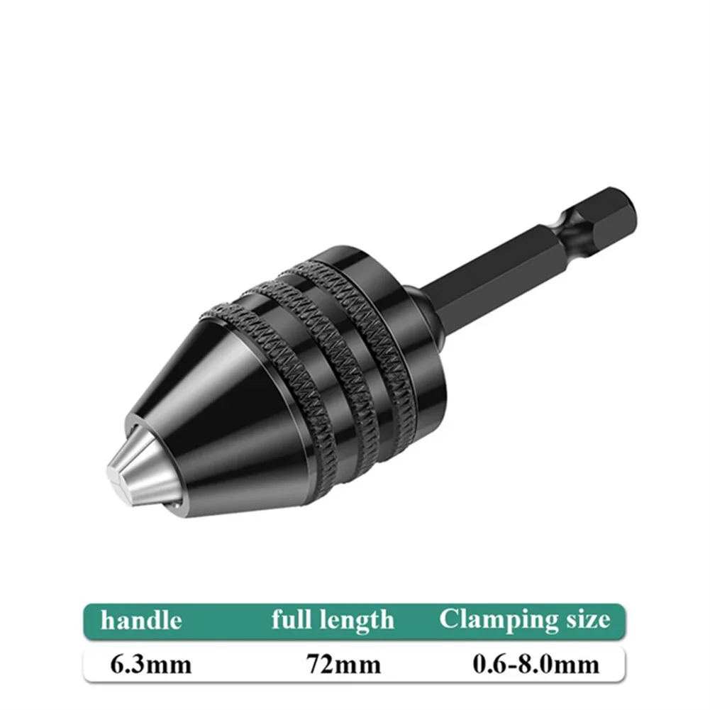 Mini Keyless Drill Chuck Self-Tighten Electric Drill Bits Collet Fixture Tools 1/4" Hex Shank Quick Change Adapter Converter