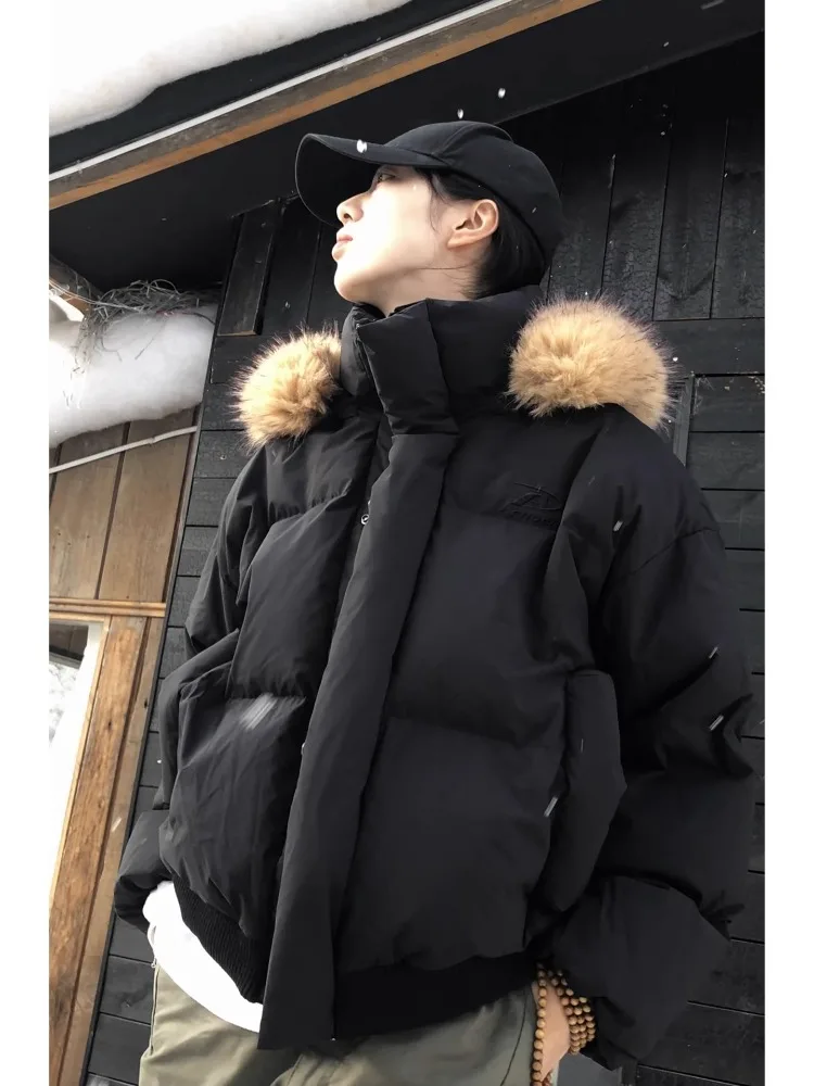 

Американская утепленная хлопковая куртка-парка с капюшоном для подростков, свободного кроя, теплая, зимняя, повседневная