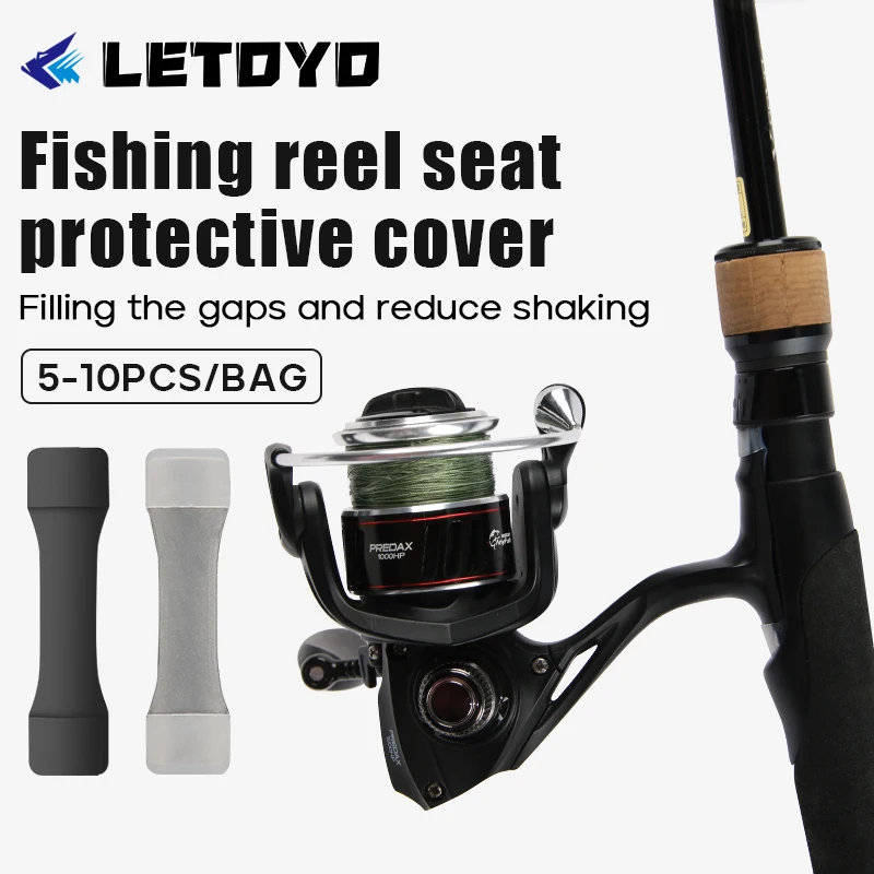 Letoyo 5-10 pçs/saco capa protetora do assento do carretel de pesca portátil alta elástica silicone base do carretel de pesca esteira de proteção