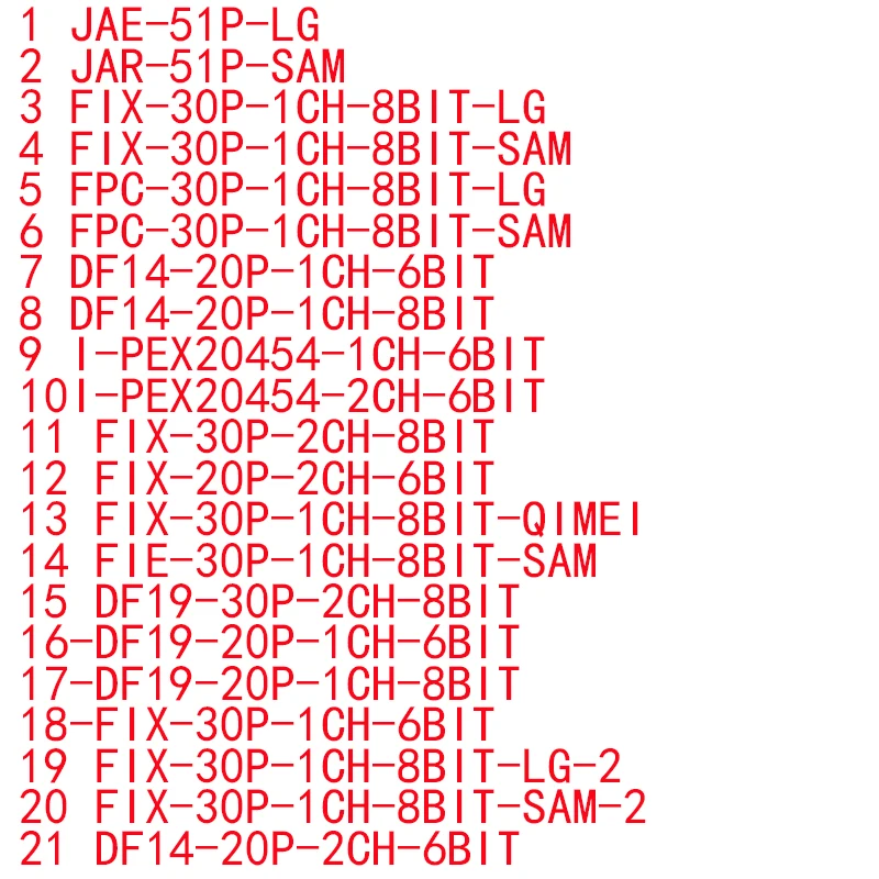 21pcs lvds cable kit +4pcs cable adapter 10-65\