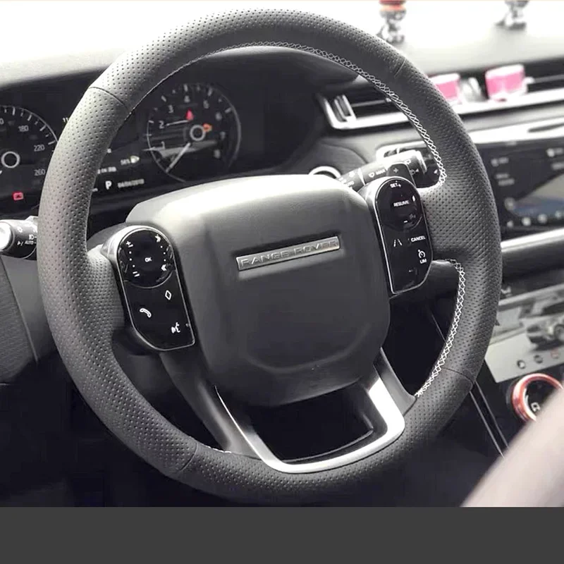 Leather for Land Rover Range Rover Velar Range Rover Evoque Discovery Sport Defender Hand Sewning Car Steering Wheel Cover