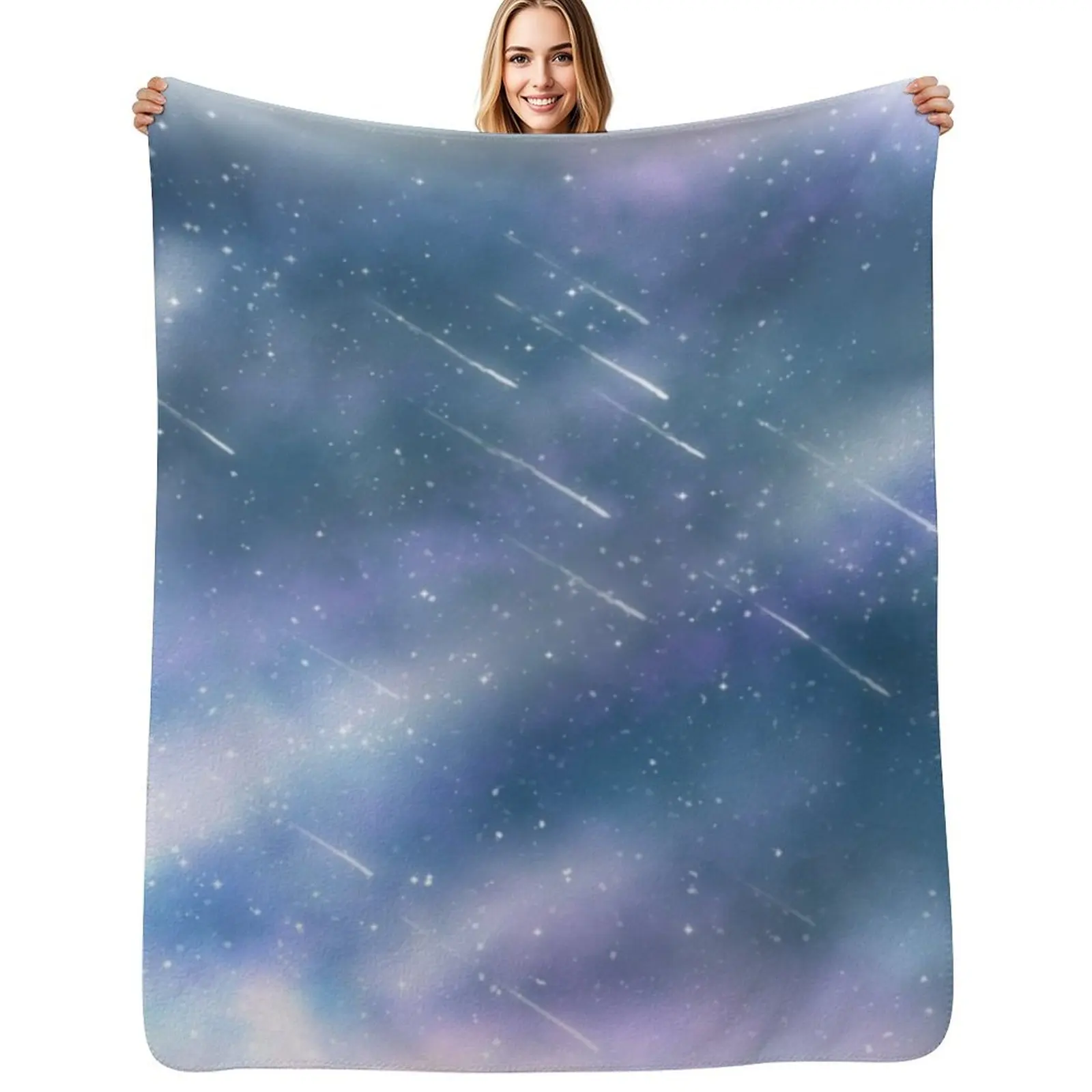 Wishes in the Galaxy Throw Blanket Stylish Warm Blanket for Living Room Bedroom