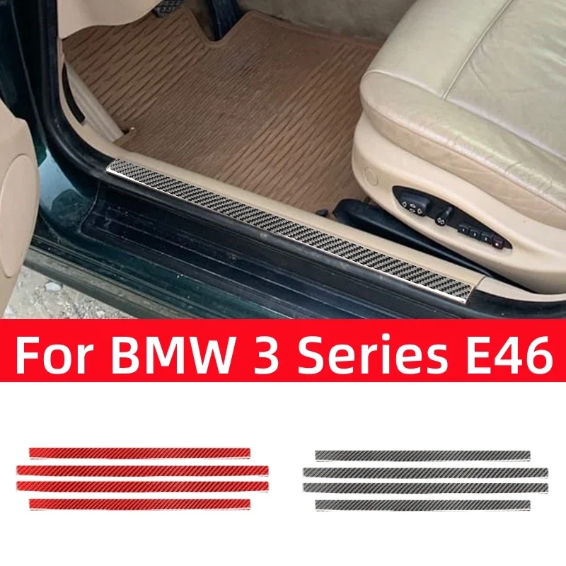 

For BMW 3 Series E46 323i 328i 330i 325i 1999-2004 Accessories Carbon Fiber Interior Car Threshold Trim Strip Cover Stickers