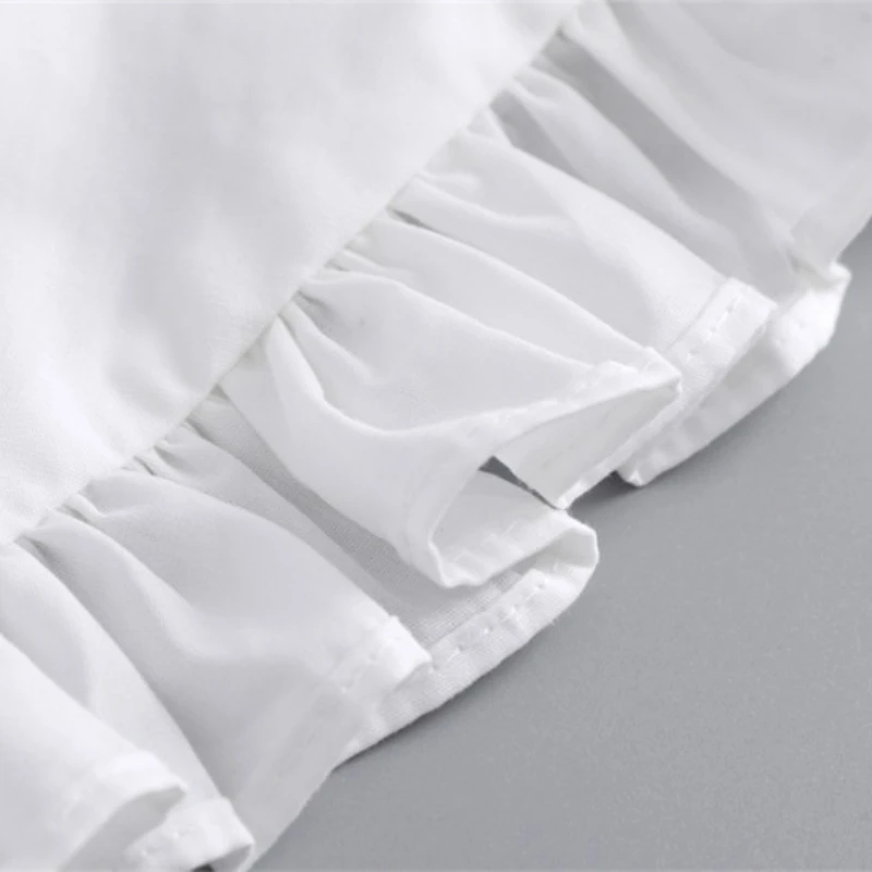 Round Neck Fake Collar for Women Girls Cotton Ruffled Detachable Half Shirt Blouse False Collar Women Clothes Accessories