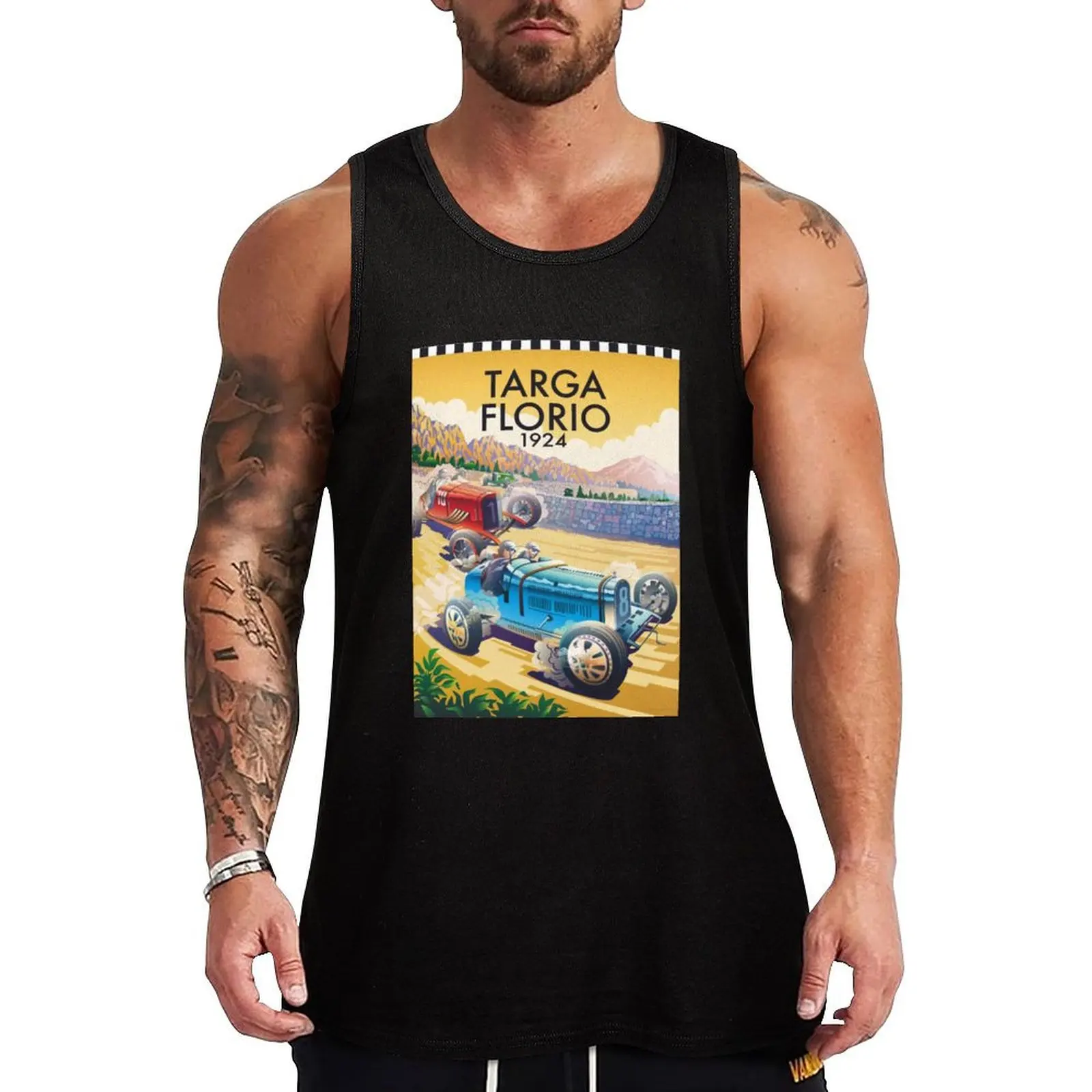 

Targa Florio Tank Top Basic Layering Tank Top Soft Cotton Sleeveless Shirt