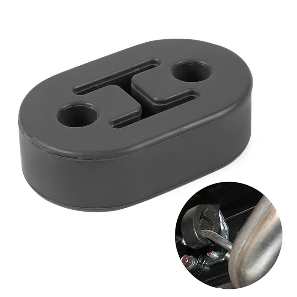 2Pcs Black Polyurethane Auto Car Exhaust Muffler Hangers Mount Bracket 2 Holes Rubber Mount Universal Car Auto Accessories