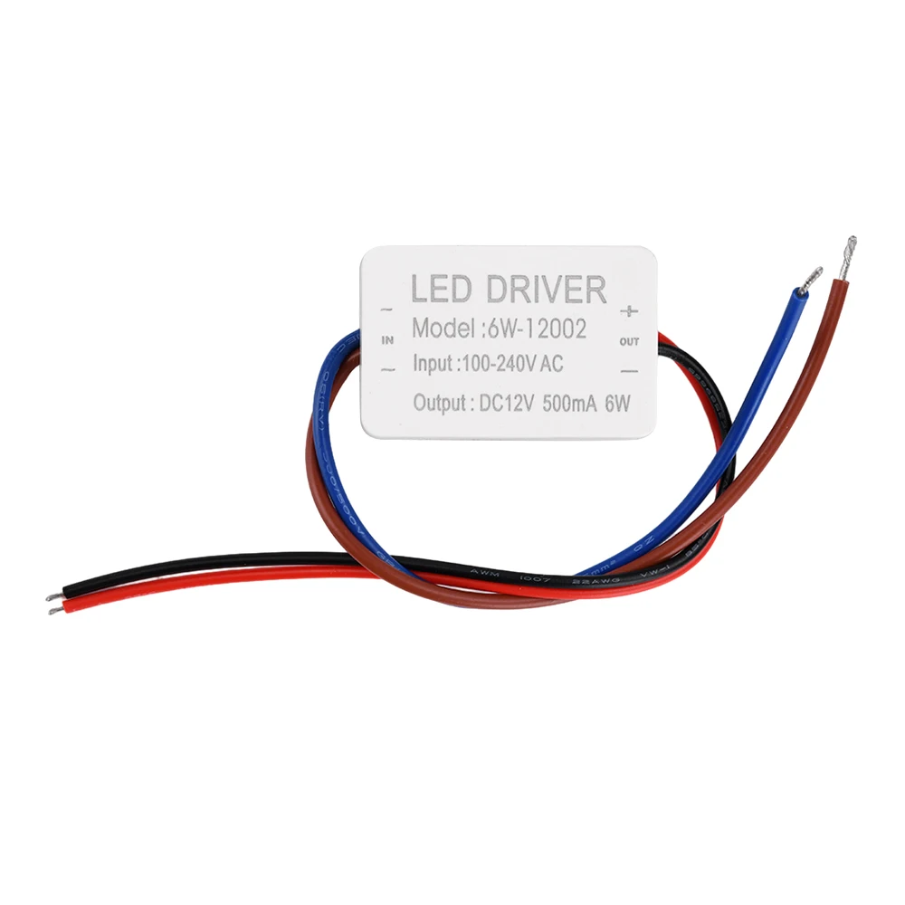 Controlador LED 12V 0.5A 6W Controlador de voltaje constante LED Fuente de alimentación Transformador LED