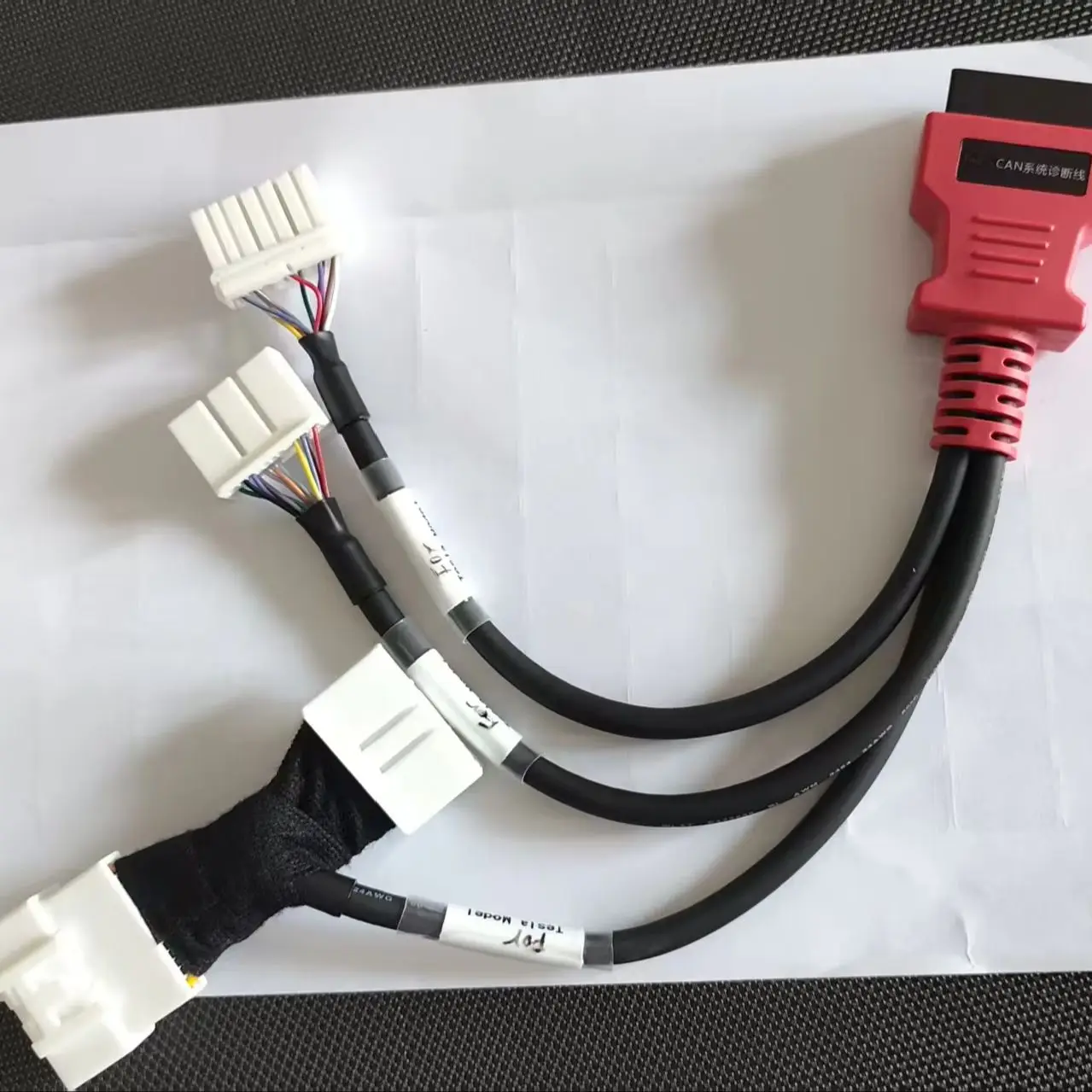 CANBus 3in1 For Telsa Model OBD Diagnostic Cable for Autel Xtool Launch Customizable Car 16-Core Connection Power Cable PVC