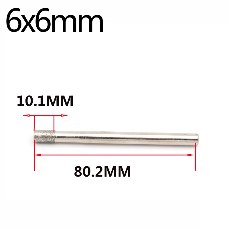 เพชร Burr กระบอกหัวเจียร6MM Shank Abrasive ล้อหยกเครื่องประดับสร้อยข้อมือแก้วแกะสลักหินขัดเครื่องมือ Burrs บิต