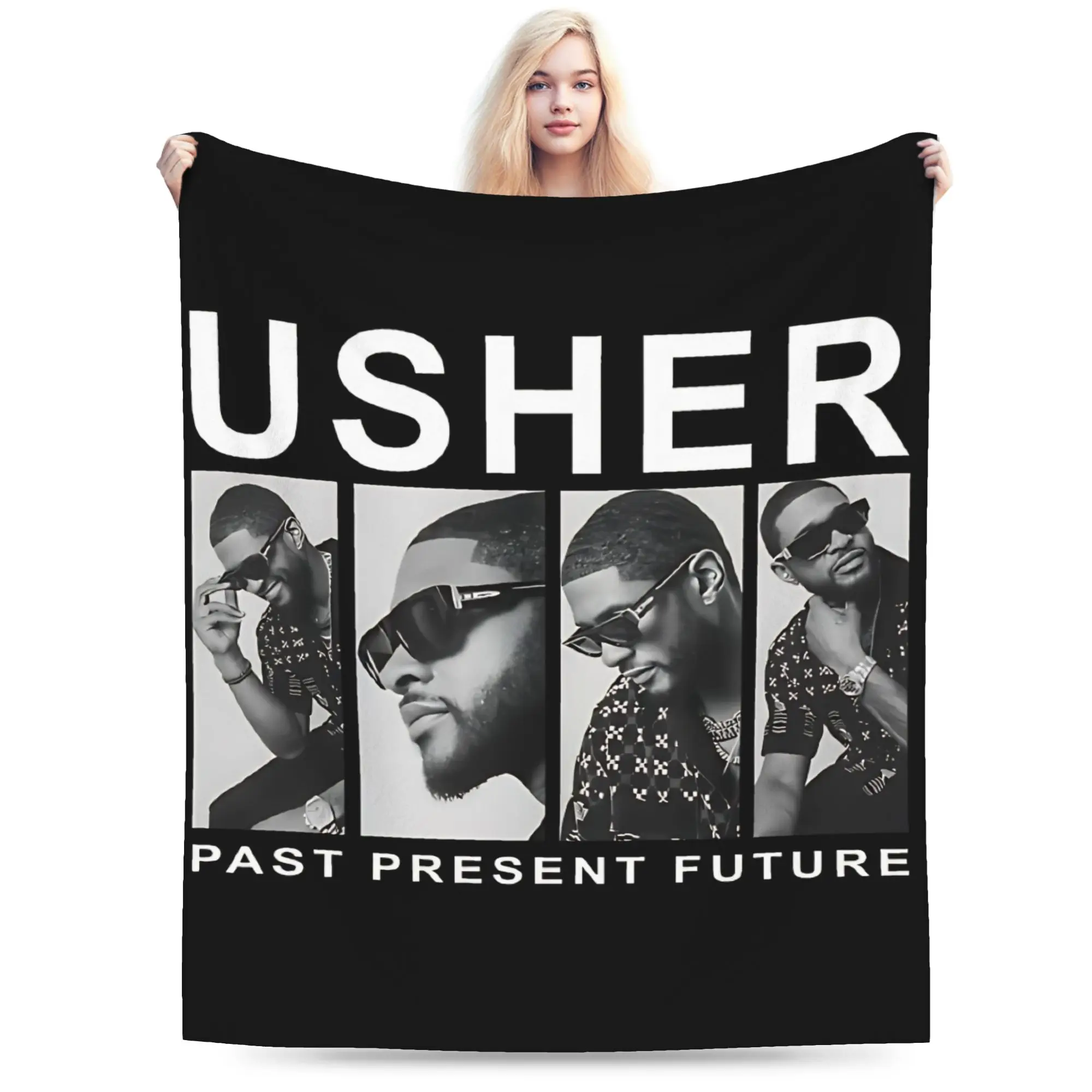 Chris Brown And Usher The Rb Tour Plush Blanket Girls Boys Raymond Brown Flannel Throw Blanket For Outdoor Super Soft Bedspread