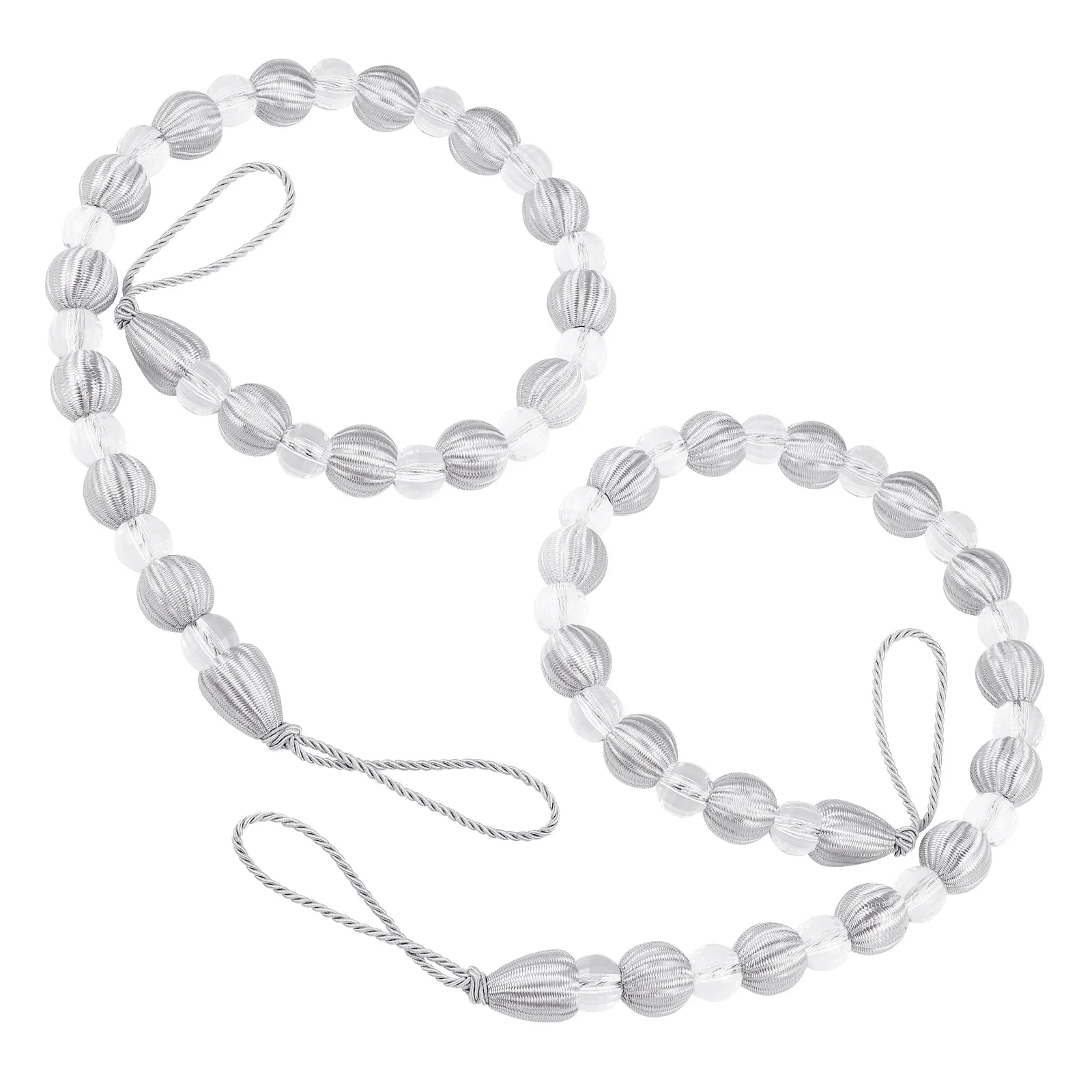 

2Pcs Acrylic Bead Curtain Tiebacks Reinforced Inner Cord Elegant Window Buckles for Light Heavy Curtains Home Decoration