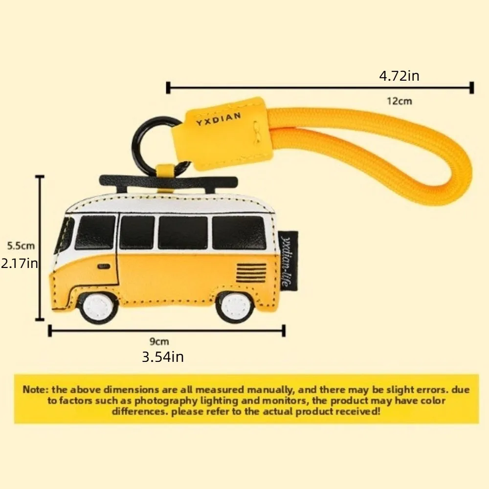 Cute Cartoon Airplane Keychain PU Leather Transportation Bag Hanging Decoration Motorcycle Luxury Bus Shape Keychain view 6
