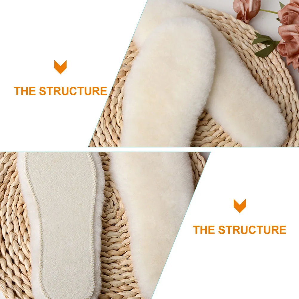 1 Paar Wolle verdickte Fleece-Schuheinlagen für warme Füße, Winterstiefelsohle, Unisex, wiederverwendbare Einlegesohlen für Schuhe, Stiefel, Turnschuhe