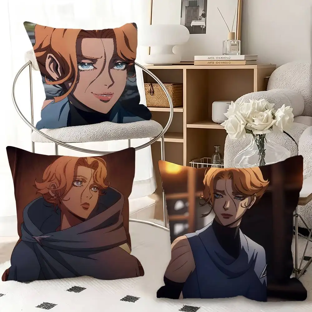 1pc Castlevania Anime Sypha Alucard Pillow Case Fashion Square Pillowcase Bedroom Sofa Room Ins Decoration Leisure