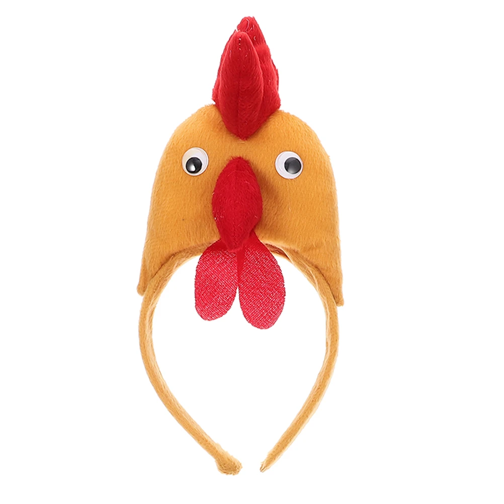 1pc Kids Easter Headbands Cartoon Cloth Rooster Hair Bands Cosplay Party Headdress Easter Chicken Hair Hoops Photo Props