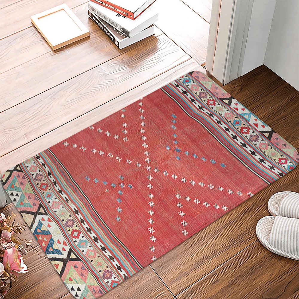 Bohemian Style Mandala Pattern Printed Flannel Floor Mat Bathroom Decor Carpet Non-Slip For Living Room Kitchen welcome Doormat