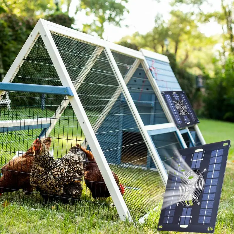 5W Cooling Fan 5W Solar Powered Fan for Shed and Chicken Coop Portable Convenient Solar Greenhouse Fan for Outside Pet House