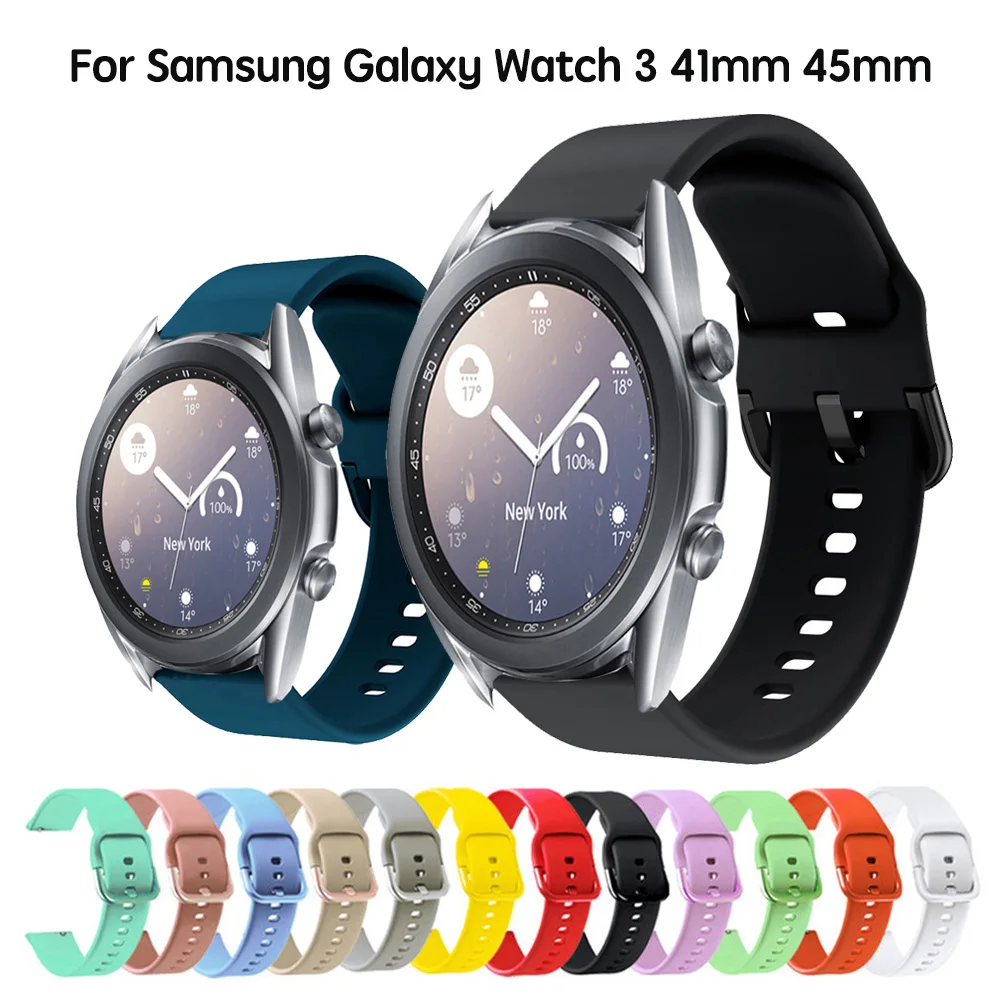 20mm 22mm Sport Band For Samsung Galaxy 3 41mm 45mm/Gear S2 S3 Watch Replace Silicone Strap For Galaxy Watch 42mm 46mm Bracelet