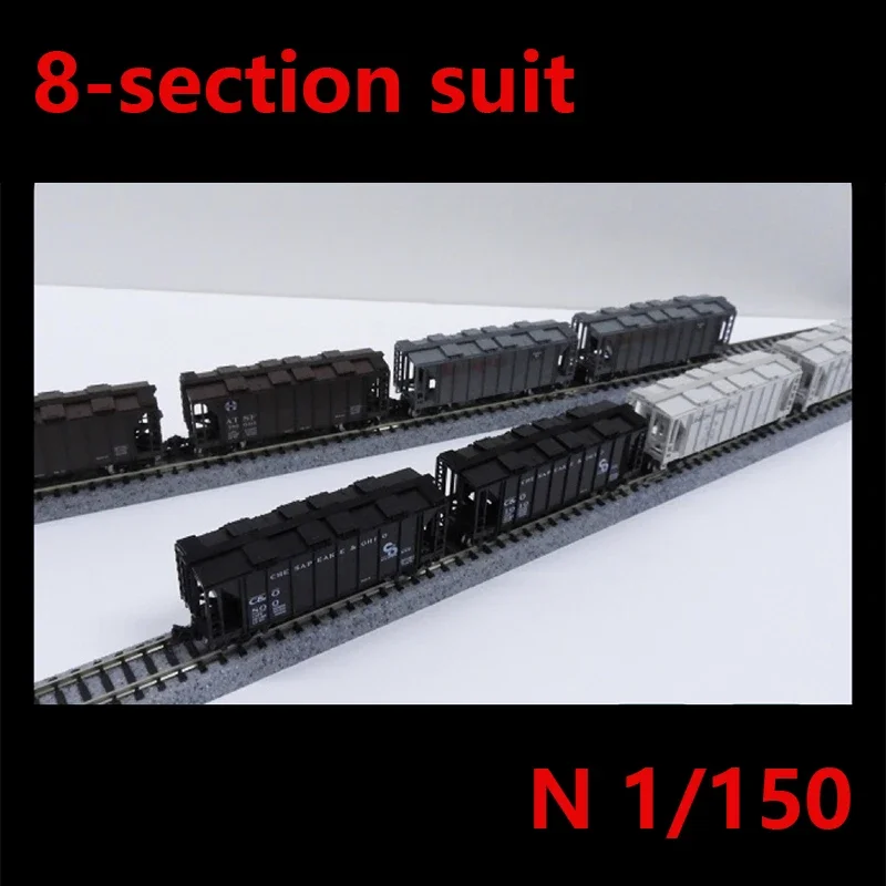 8 Sections KATO Train Model Hopper Car 1/150 N Scale Rail Car 106-4700 American Covered Hopper Car Set ATSF CBO CO UP Model Toys