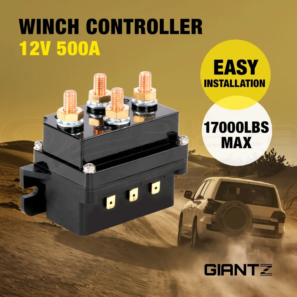 12V 24V Winch Controller Solenoid 250A - 500A DC Switch 4WD 4x4 Boat ATV Control Relay 17,000lbs Capacity Heavy Duty Upgrade