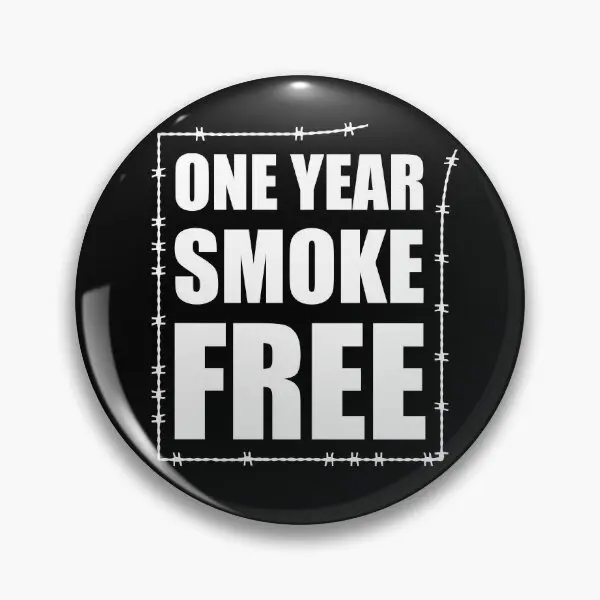 One Year Without Smoking Cigarette Anniv  Soft Button Pin Women Hat Jewelry Cartoon Fashion Cute Badge Brooch Collar Lapel Pin