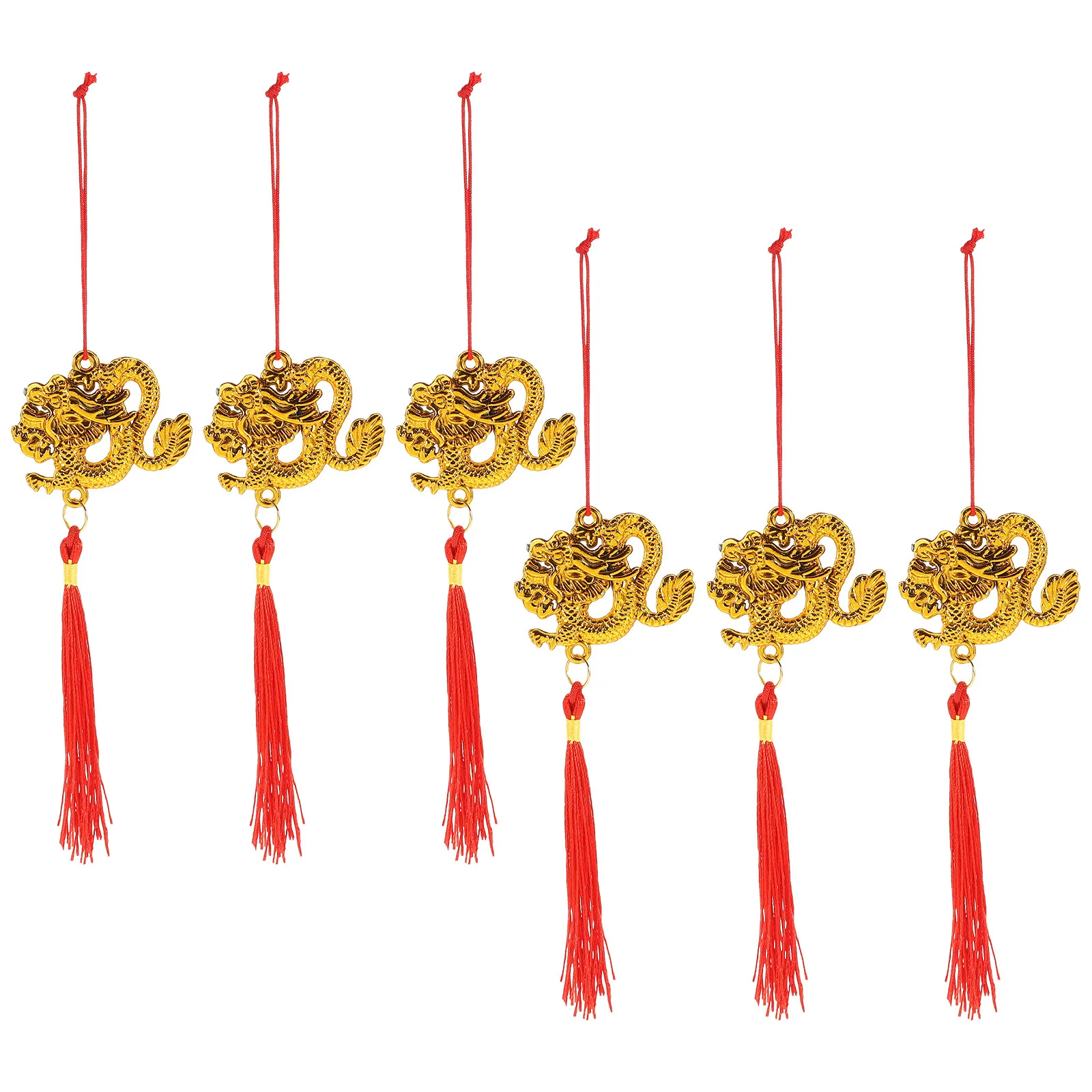 6Pcs Spring Festival Hanging Decors Chinese Style New Year Decoration Plastic Potted Plant Pendants Traditional Festive