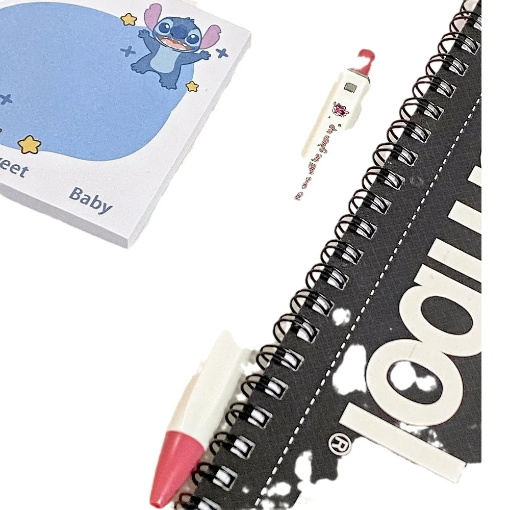 Disney-Creative Cartoon Stitch Neutral Pen, Kawaii Minimalista Estudante Papelaria, Bonus Ferramenta de Escrita, Preto e Azul, Presente, Atacado, 0,5