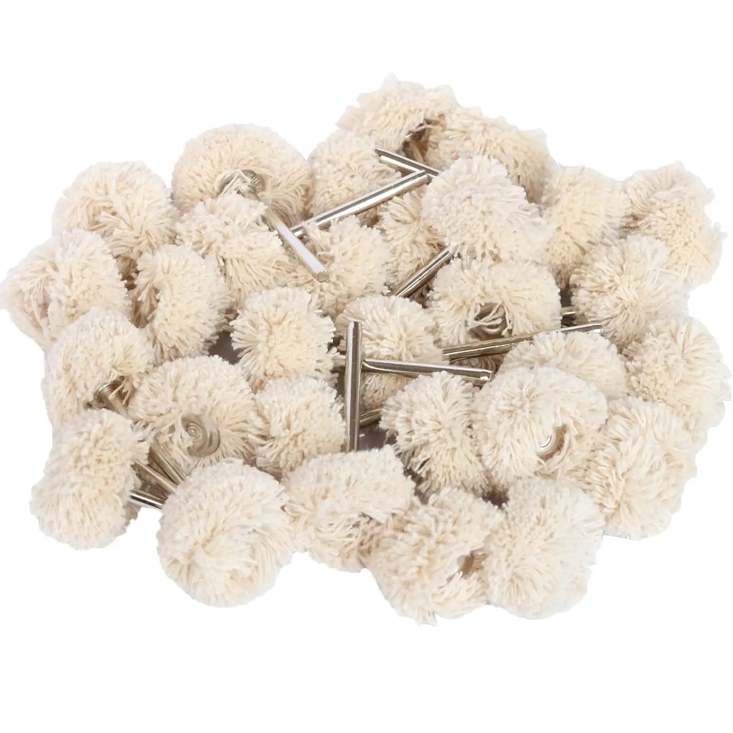 30Pcs/50pcs 3mm Cotton Polishing Buffing Wheels Rotary Tool Accessories Kit for Metal Jewelry Polishing Buffing and Cleaning