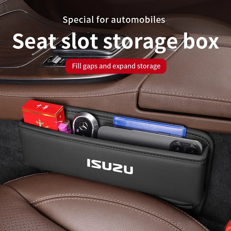 

For ISUZU D-MAX V-CROSS Mu-X TAGA Leather Car Seat Sewn Gap Crevice Slot Storage Box Organizer Auto Interior Accessories